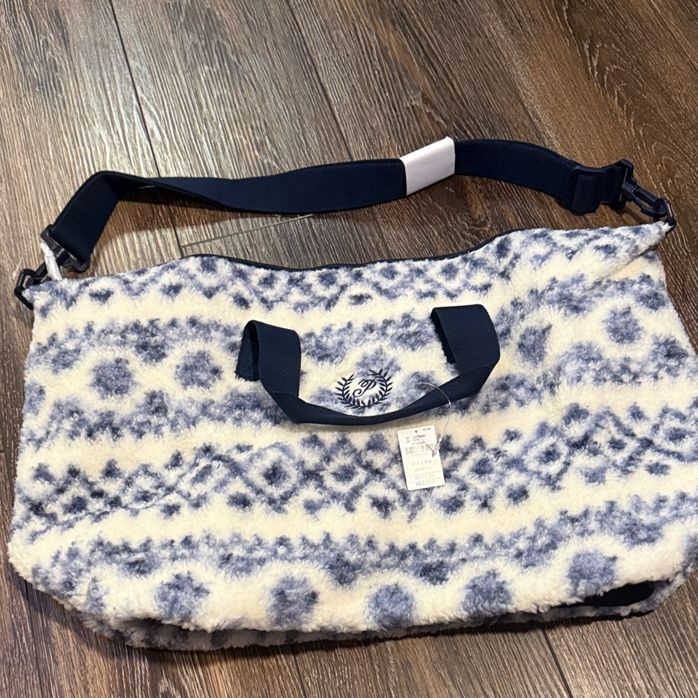 Stylish Blue and Cream Patterned Women's Bag VS Pink